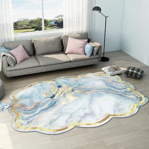 DJHWWD Waschbar In Waschmaschine Teppich Mädchenzimmer Groß Hellblau 200x250CM,Abstrakte Kunst für Wohnzimmer,Esstisch,Balkon von DJHWWD