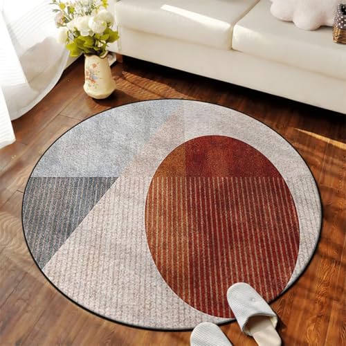 DJHWWD Waschbar In Waschmaschine Teppich Schreibtisch Anti Rutsch Kurzflor Runde Moderne für Tatami,Balkon,Bürostuhl 100X100cm von DJHWWD