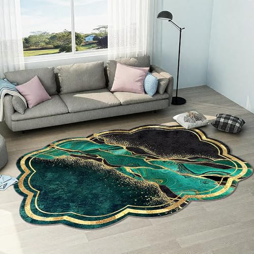 DJHWWD Waschbar Kinderzimmer Teppiche Mädchen Dunkelgrün 160x230CM,Abstrakte Kunst für Balkon,Esszimmer,Matt Floor von DJHWWD