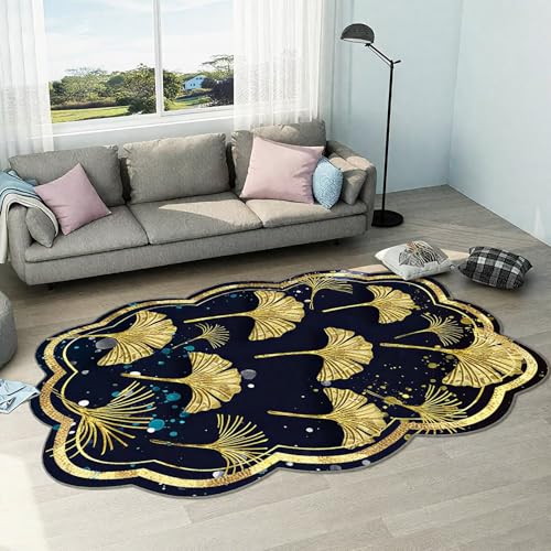 DJHWWD Waschbar Kinderzimmer Teppiche Mädchen Groß Schwarz 200x250CM,Blattmuster für Matt Floor,Vorzimmer,Wohnzimmer von DJHWWD