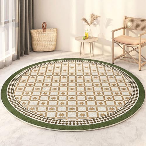 DJHWWD Waschbar Teppich Flach Anti Rutsch Weicher Kaki modern für Wohnungs,Küchen,Jugendzimmer Jungen 120X120cm von DJHWWD