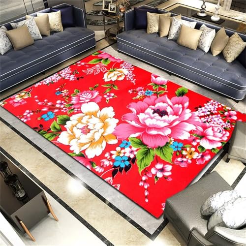 DJHWWD Waschbare+Teppiche und sind verschleißfest Grüner Blauer Blumenteppich 160x210CM rot lässig nach Hause Dekoration kann angepasst Werden Teppich Waschmaschine DJHWWD Waschbare+Teppiche und sind verschleißfest Grüner Blauer Blumenteppich 160x210CM rot lässig nach Hause Dekoration kann angepasst Werden Teppich Waschmaschine von DJHWWD
