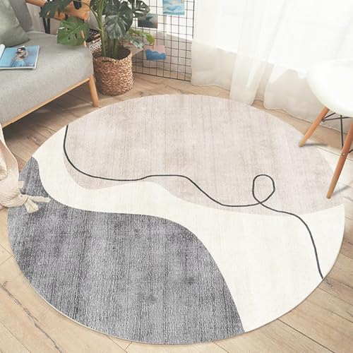 DJHWWD Waschbare Teppich Esstisch rutschfest Kurzflor Groß Grau Moderne für Mädchenzimmer,Terassenaussen,Jungen Jugendzimmer 180X180cm von DJHWWD