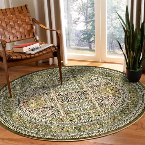 DJHWWD Waschbare Teppiche Wohnzimmer Rutschfester Weich Retro Grün Fusmatte für Schreibtischstuhl,Küchen,Büro 80X80cm von DJHWWD