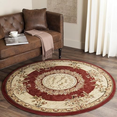 DJHWWD Waschbarer Bettvorleger Schlafzimmer Teppich Rutschfester Weich Vintage Rot Fussabtreter für Mädchen Kinderzimmer,Vorzimmer,Schreibtischstuhl 80X80cm von DJHWWD
