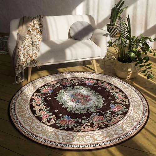 DJHWWD Waschbarer Schreibtisch Teppich Rutschfester Weich Vintage Rund Fussmatten für Flur,Boden,Terassenaussen 80X80cm DJHWWD Waschbarer Schreibtisch Teppich Rutschfester Weich Vintage Rund Fussmatten für Flur,Boden,Terassenaussen 80X80cm von DJHWWD