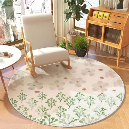 DJHWWD Waschbarer Teppich Pflegeleicht Blumenmuster Fußmatte Waschbar für Eingang,Küchen,Terrasse 60X60cm von DJHWWD