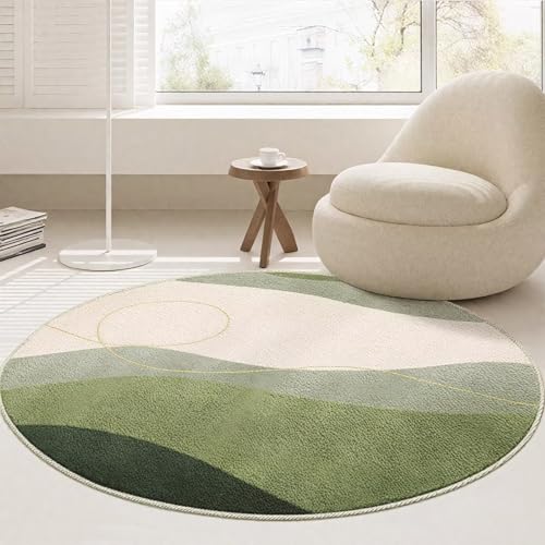 DJHWWD Waschbarer Teppich Waschbar In Waschmaschine Grüne Moderne Fußmatte Waschbar für Flur,Eingangsinnen,Küchen 80X80cm von DJHWWD