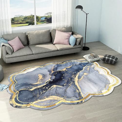 DJHWWD Weich Esszimmer Teppich Groß Blau 180x250CM,Abstrakte Kunst für Terrasse,Esstisch,Fliesen von DJHWWD