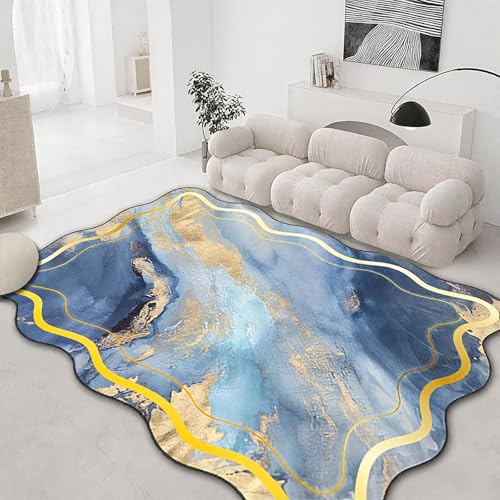 DJHWWD Weich Flurteppich Blau 160x200CM,Abstrakte Kunst für Vorzimmer,Fliesen,Terassenaussen DJHWWD Weich Flurteppich Blau 160x200CM,Abstrakte Kunst für Vorzimmer,Fliesen,Terassenaussen von DJHWWD