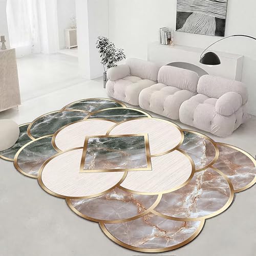 DJHWWD Weich Kinderzimmer Teppich Grün 150x210CM,Moderne Geometrie für Leseecke Kinderzimmer,Tatami,Couchtisch von DJHWWD