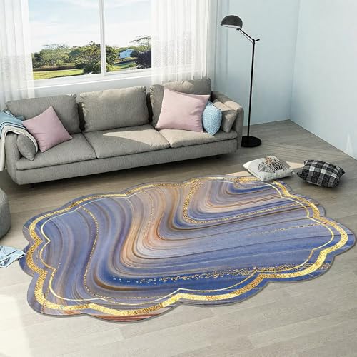 DJHWWD Weich Schmutzfangmatte Waschbar Blau 80x120CM,Moderner Stil für Terrasse,Eingangs,Flur von DJHWWD