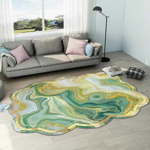 DJHWWD Weich Teppich Kinderzimmer Groß Grün 200x300CM,Abstrakte Kunst für Balkon,Esszimmer,Matt Floor von DJHWWD
