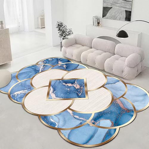 DJHWWD Weich Teppichboden Blau 120x140CM,Moderne Geometrie für Balkon,Kindermädchen,Unter Schreibtisch DJHWWD Weich Teppichboden Blau 120x140CM,Moderne Geometrie für Balkon,Kindermädchen,Unter Schreibtisch von DJHWWD