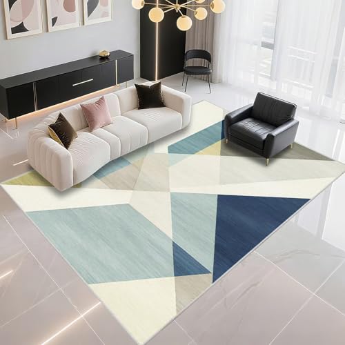 DJHWWD Wohnzimmer Teppichboden Staubdicht 100x160cm, Blau Moderne Geometrie für Jugendzimmer und Flure DJHWWD Wohnzimmer Teppichboden Staubdicht 100x160cm, Blau Moderne Geometrie für Jugendzimmer und Flure von DJHWWD