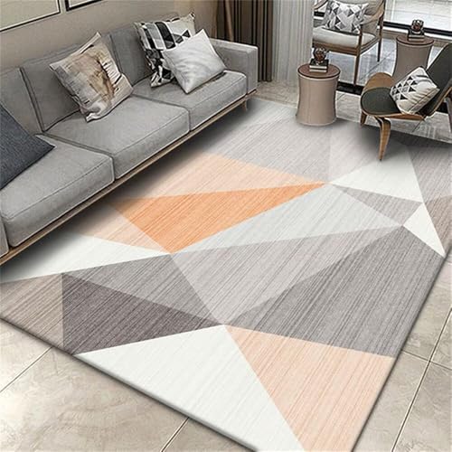 DJHWWD Wohnzimmerteppich Kinderteppich Waschbar EIN moderner, pflegeleichter Teppich 200x250CM Grau Zimmers Teppichboden Kunstdesign von DJHWWD