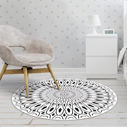 DJHWWD Wohnzimmerteppich Kurzflor Schwarzer Hyundai für Flur,Eingangsbereich,Küchen 140X140cm DJHWWD Wohnzimmerteppich Kurzflor Schwarzer Hyundai für Flur,Eingangsbereich,Küchen 140X140cm von DJHWWD