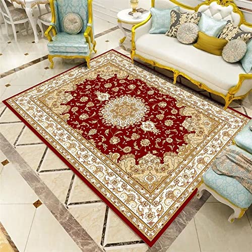 DJHWWD Wohnzimmerteppich Teppiche Wohnzimmer Teppich Salon Rot Vintage Blumenmuster Studie Mehrere Größen 100X200Cm Couchtisch DJHWWD Wohnzimmerteppich Teppiche Wohnzimmer Teppich Salon Rot Vintage Blumenmuster Studie Mehrere Größen 100X200Cm Couchtisch von DJHWWD