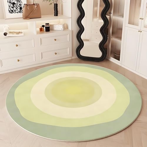 DJHWWD Wohnzimmerteppich Waschbar Grüne Runde Fußmatten Haustür für Eingangsbereich,Schlafzimmer,Küchen 80X80cm DJHWWD Wohnzimmerteppich Waschbar Grüne Runde Fußmatten Haustür für Eingangsbereich,Schlafzimmer,Küchen 80X80cm von DJHWWD