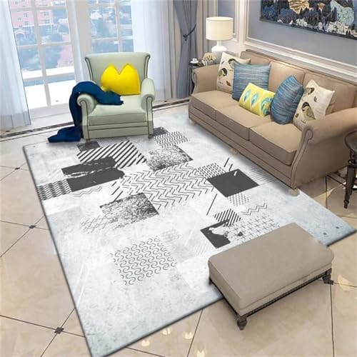 DJHWWD kaffeetisch Teppich Teppich für bürostuhl Schlafzimmer Grauer Teppich Wohnzimmer rechteckiger Teppich schmutzabweisend Wohnzimmer teppichs zimmers teppichboden 100X180cm von DJHWWD
