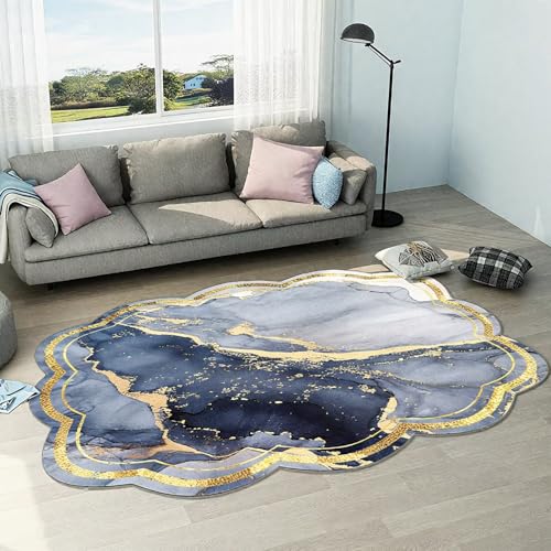 DJHWWD rutschfest Kinderzimmer Teppiche Mädchen Groß Blau 180x250CM,Abstrakte Kunst für Terassenaussen,Unter Schreibtischstuhl,Neben Bett von DJHWWD
