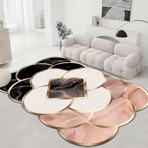 DJHWWD rutschfest Teppich Jugendzimmer Mädchen Groß Schwarz 200x250CM,Moderne Geometrie für Fliesen,Terassenaussen,Wohnungs von DJHWWD