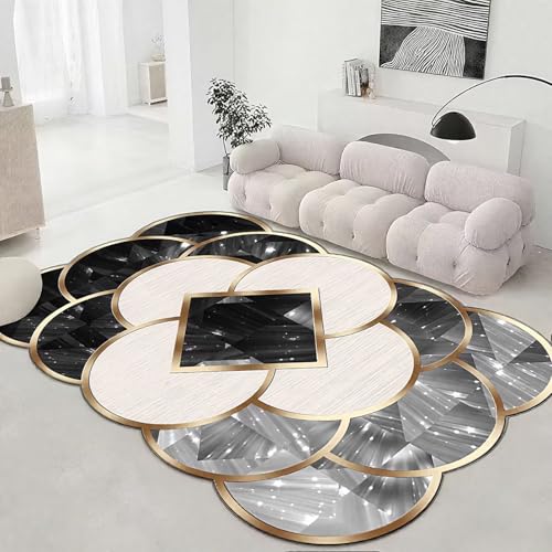 DJHWWD rutschfest Teppich Jungen Jugendzimmer Schwarz 150x210CM,Moderne Geometrie für Wohnzimmer,Terassenaussen,Fliesen DJHWWD rutschfest Teppich Jungen Jugendzimmer Schwarz 150x210CM,Moderne Geometrie für Wohnzimmer,Terassenaussen,Fliesen von DJHWWD