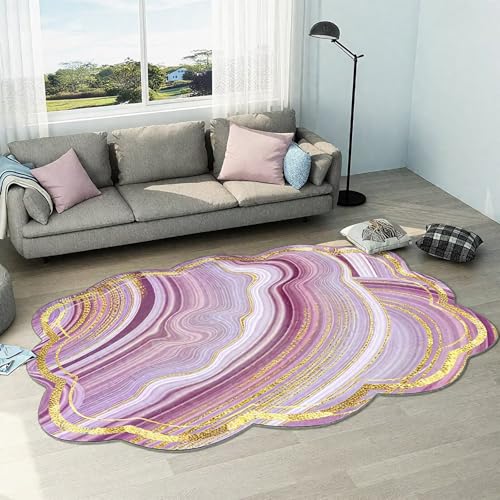 DJHWWD rutschfest Teppichboden Groß Rosa 200x300CM,Abstrakte Kunst für Terassenaussen,Esstisch,Wohnungs von DJHWWD