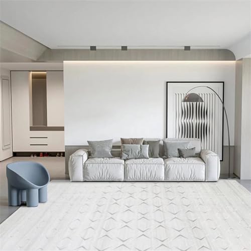 Teppich Modern Design Großer Teppich Großer Wohnzimmerteppich Waschbar Moderner Wohnteppich Weiß 180X280Cm von DJHWWD