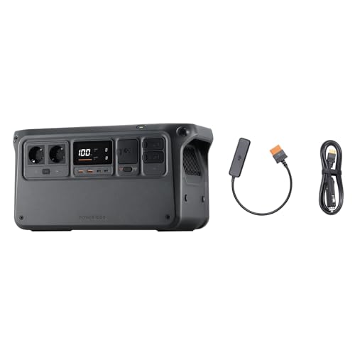DJI Power 1000, 1024 Wh Solargenerator, Autoladestecker-zu-SDC-Kabel (12 V/24 V), LFP-Zelle, Schnellladung (70 Min.), 2200 W, für Camping & Wohnmobile, Off-grid. von DJI