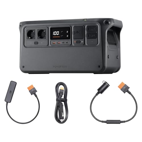 DJI Power 1000 Car Power Combo, 1024 Wh Car Power Combo mit Autosteckdose-zu-SDC-Kabel und SDC für Autoladegerät-Stecker-Netzkabel, 2200 W stabile Leistung, Generator für Reisen von DJI