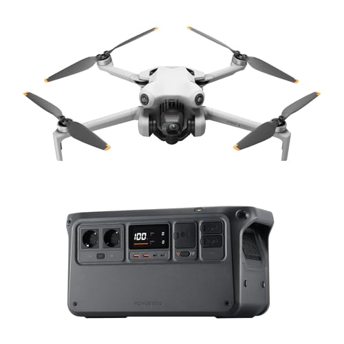 DJI Power 1000 Tragbare Powerstation mit Mini 4 Pro (DJI RC 2), 1024Wh LiFePO4 Akku, 2200 W stabile Ausgangsleistung, 4-in-1 Schnellladung, 23db Ultra-leise, Camping & Wohnmobile von DJI
