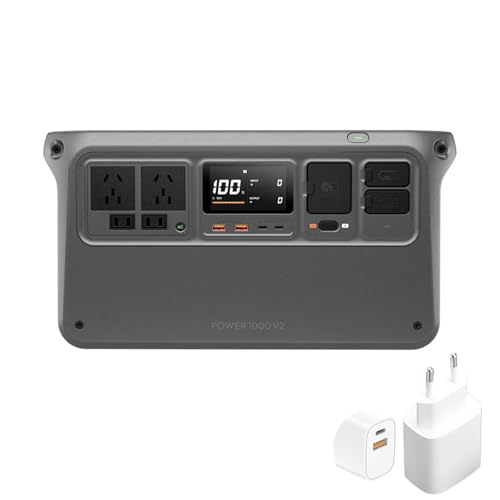DJI Power 1000 V2 Tragbare Powerstation 1024Wh, 2600W Power Station Solar, LiFePO4 Akku, Kompakte Größe, Schnellladung in 37 Min. von 0% auf 80%, Elektrischer Generator für Camping/Zuhause/Wohnmobile von DJI