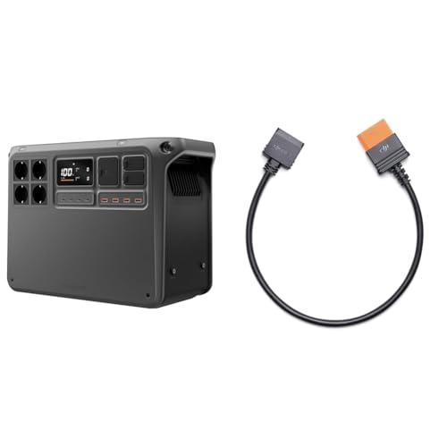 DJI Power 2000 tragbare Powerstation, SDC zu Mavic 3 Kabel, 2048 Wh LFP-Akku, kompakte Größe, 3000 W stabile Ausgangsleistung, Drohne in 30 Min. einsatzbereit, Camping, Dreharbeiten, Flugsession von DJI
