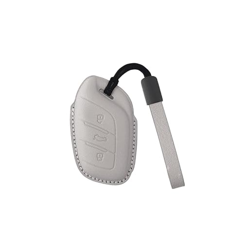 DJJNHF Schlüsselschutzhülle für Auto für MG HS ZS MG5 MG6 TF GT6, Stoßfestigkeit und Staubdichtigkeit für Autobesitzer im Alltag und Auf Reisen,Grey- Leather Cord von DJJNHF