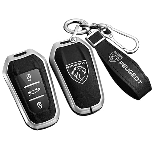 DJJNHF Schlüsselschutzhülle für Auto für Peugeot 2008 II Active/2008 GT/2008 Active Business 2019-2024, Stoßfestigkeit und Staubdichtigkeit für Autobesitzer im Alltag und Auf Reisen,Bla-ck-B von DJJNHF