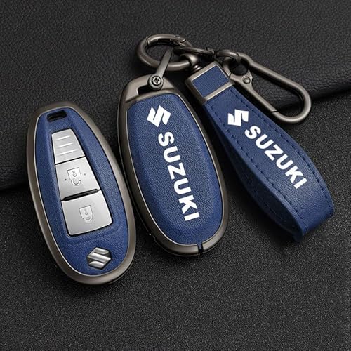 DJJNHF Schlüsselschutzhülle für Auto für Suzuki Ignis II 2016-2019, Stoßfestigkeit und Staubdichtigkeit für Autobesitzer im Alltag und Auf Reisen,Blue-Keychain von DJJNHF
