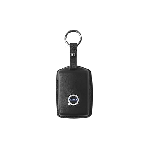 DJJNHF Schlüsselschutzhülle für Auto für Volvo V40 V50 V60 V70 V90 Cross Country Rdesign, Stoßfestigkeit und Staubdichtigkeit für Autobesitzer im Alltag und Auf Reisen,Bla-ck-Metal Ring von DJJNHF