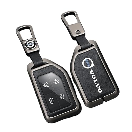 DJJNHF Schlüsselschutzhülle für Auto für Volvo V90 Cross Country 2018, Stoßfestigkeit und Staubdichtigkeit für Autobesitzer im Alltag und Auf Reisen,Bla-ck- bla-ck Square Ring von DJJNHF