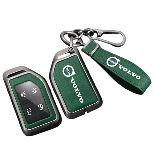 DJJNHF Schlüsselschutzhülle für Auto für Volvo XC60 2009-2017, Stoßfestigkeit und Staubdichtigkeit für Autobesitzer im Alltag und Auf Reisen,Green-Bla-ck Keychain von DJJNHF