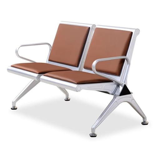 DJJYCTNM 2-Sitzer-PU-wartebank Airport - Polsterbank Schlafzimmer mit Armlehnen, Empfangsbereichsmöbel im Bankkrankenhausmarkt(Brown) von DJJYCTNM