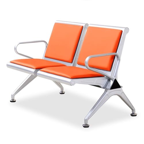 DJJYCTNM 2-Sitzer-PU-wartebank Airport - Polsterbank Schlafzimmer mit Armlehnen, Empfangsbereichsmöbel im Bankkrankenhausmarkt(Orange) von DJJYCTNM