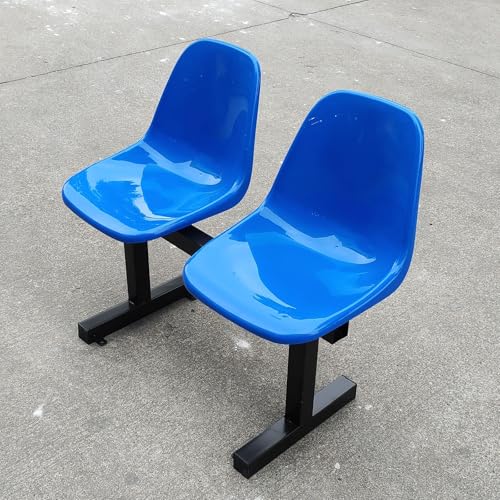 DJJYCTNM 2-Sitzer-Wartezimmerstühle für Kinder, Bunte Stadionsitze aus Kunststoff, Empfangsbank für Schulbasketball im Innen- und Außenbereich(Blue) von DJJYCTNM