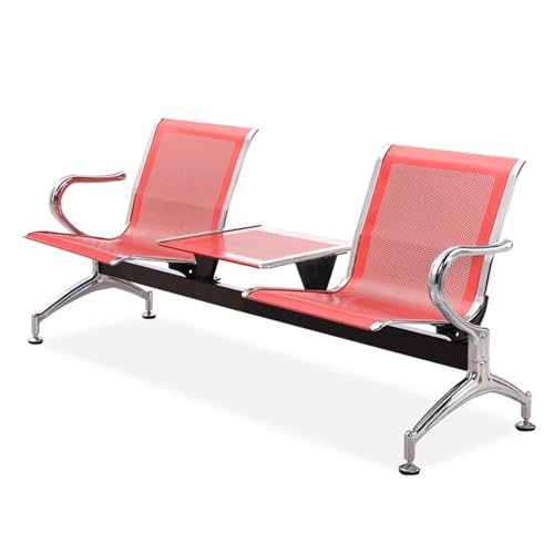 DJJYCTNM 2-Sitzer-sitzbank für Wartezimmer, Wartebank Airport mit Armlehnen und Couchtisch, Besucherstuhl für Geschäftsbüros, Krankenhäuser, Banken, Flughäfen und Märkte(Red) von DJJYCTNM