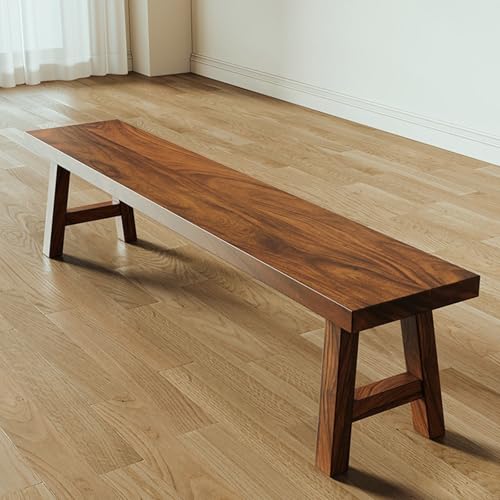 DJJYCTNM Eingangsbank aus Holz für Den Innenbereich mit Armlosem Design – Bank Am Bettende für Wohnzimmer und Esszimmer – Geringe Höhe(80 * 30 * 45cm/31 * 12 * 18in) von DJJYCTNM