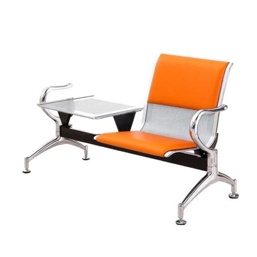 DJJYCTNM Empfangsstühle für Flughäfen, Einzelne Wartezimmerstühle mit Couchtisch und Armlehnen, Sitzbänke für Den Empfang von Bürogästen für Bürobanken(Orange) von DJJYCTNM