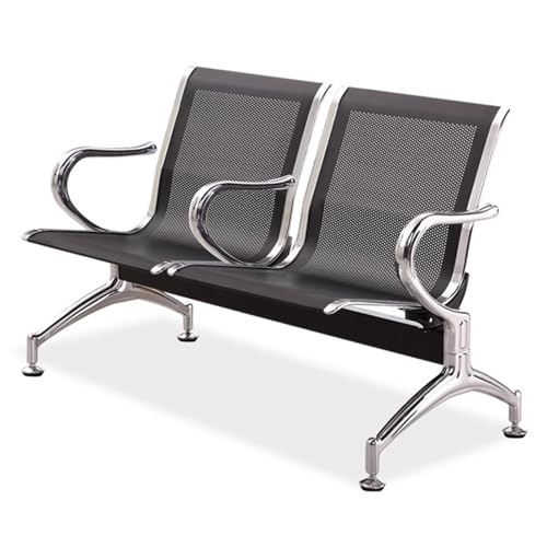 DJJYCTNM Sitzbank für Wartezimmer - 2-Sitzer-Büro-Lobbystühle mit Armlehnen, Wartebank Airport für Den Business-Krankenhausmarkt(Black) von DJJYCTNM