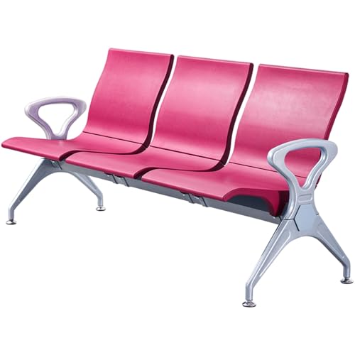 DJJYCTNM Wartezimmerstühle - 3-Sitzer Besucherstuhl, Sitzbank für Wartezimmer mit Armlehne für Klinik, Bank, Flughafen(Pink) von DJJYCTNM
