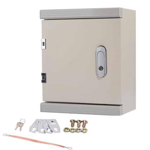 Verteilerkasten Aufputz aus Kaltgewalztem Stahl, Schaltschrank mit Aluminiumlegierungskanten, Montageplatte und Federverschlüssen(50x60x25cm/20x24x10in) von DJJYCTNM