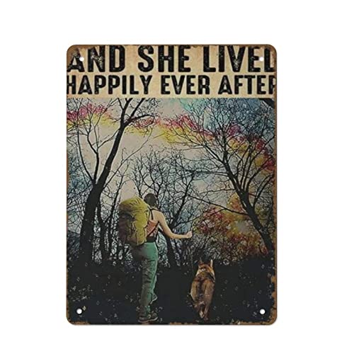 And She Lived Happily Ever After Poster, Retro-Blechschild, Metallposter, Vintage-Schild, Platte, Kaffeebar, Zuhause, Außen, Dekoration, Küche, Eisen, Gemälde, Café, Club, Mann, Höhle, Wandschild von DJNGN